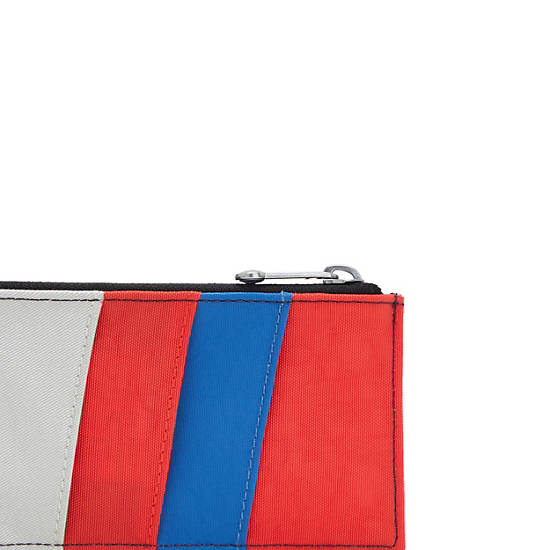 Kipling Brion Card Case Bags Blue Red Silver Block | AU 2048RV